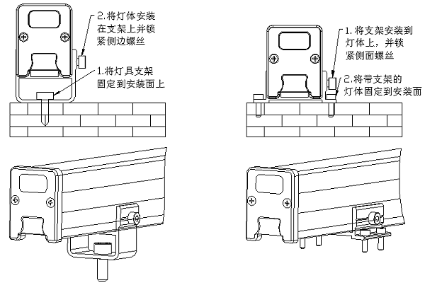 线条灯安装示意图